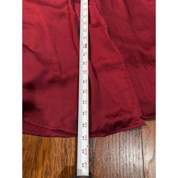 NEW Aakaa Burgundy Ruffle Wrap Maxi Holiday Dress M Long Gown Formal Evening - Picture 14 of 14